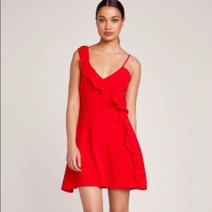 BB Dakota red ruffle dress
